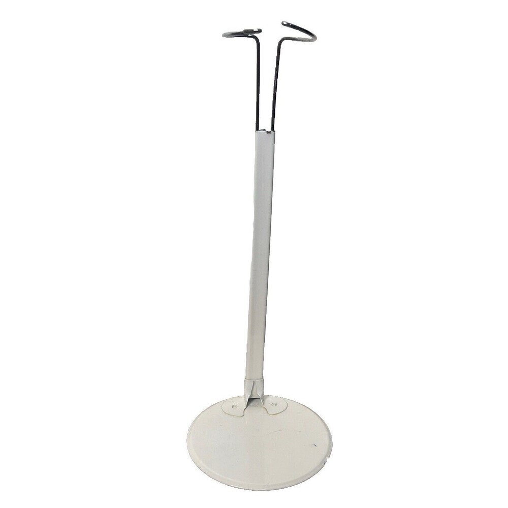 Doll Bear Stand Display Adjustable Height White Metal Hook Loop Extend 11  17 in